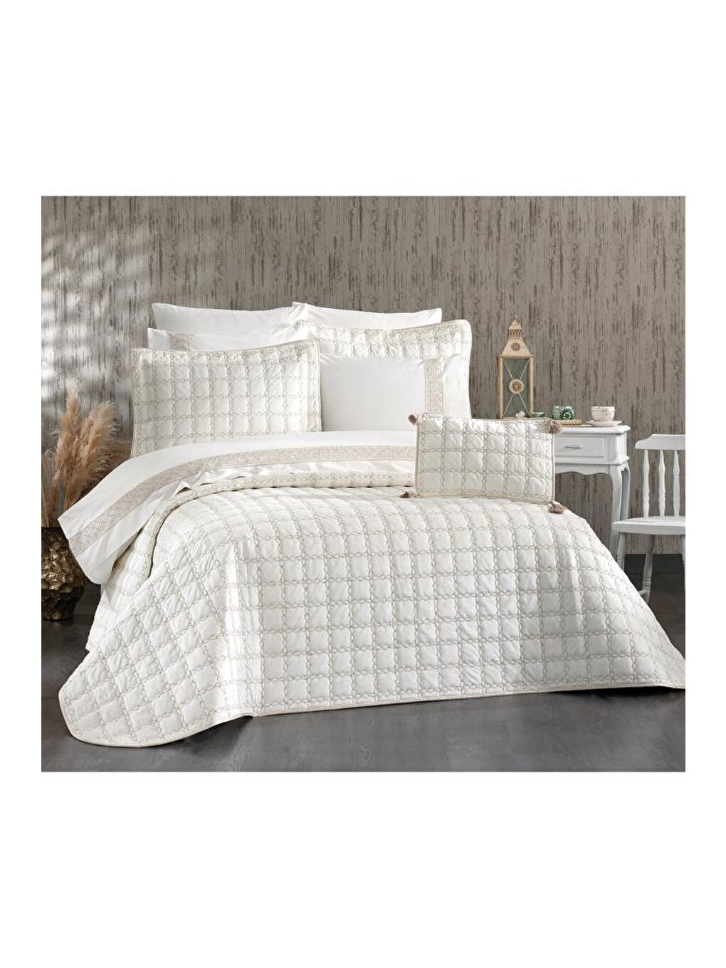 Ekru Merry 10 Parça Çeyiz Seti Krem-1