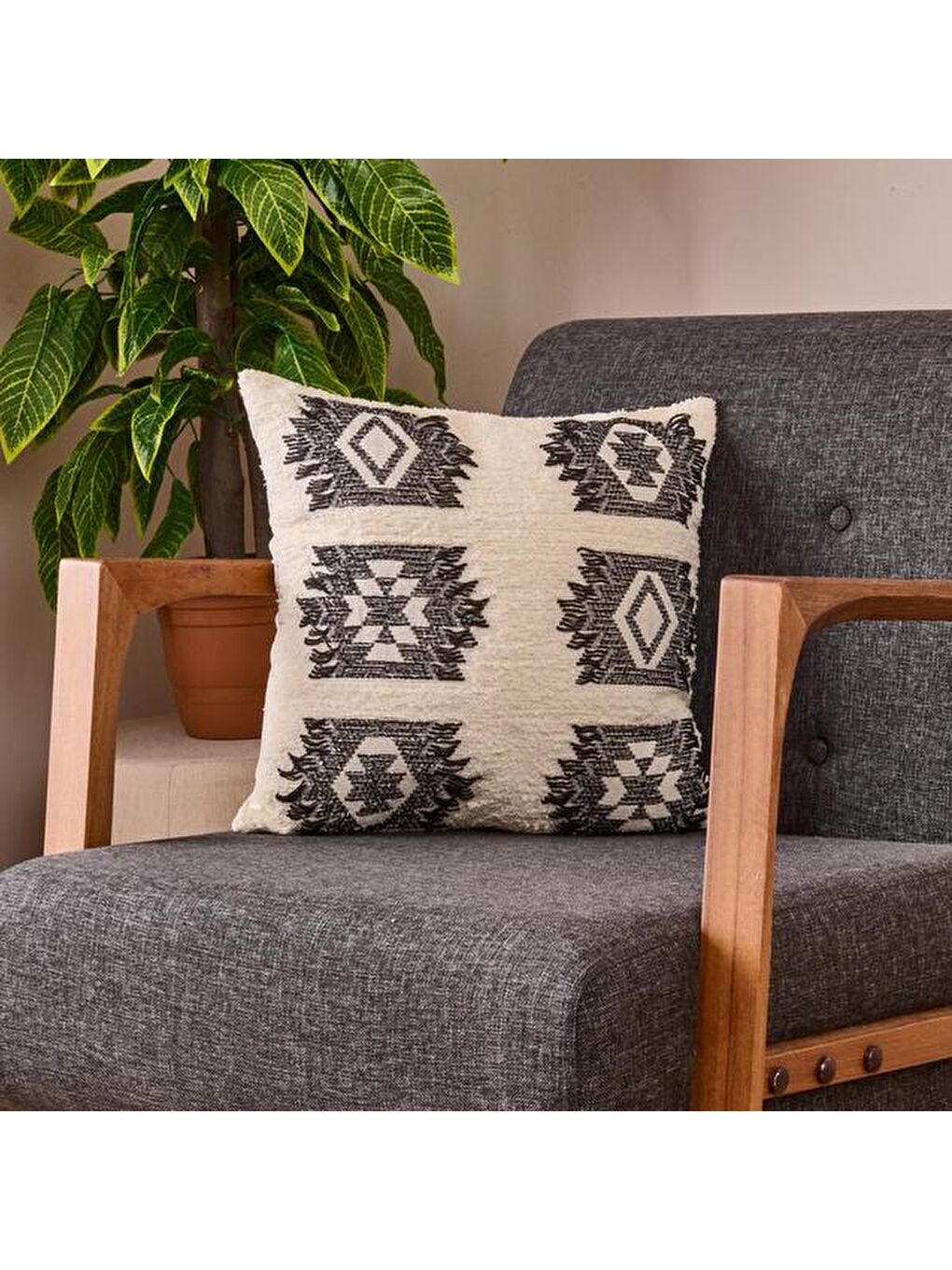 Soft Formet Kırlent - Bej - 43x43 cm