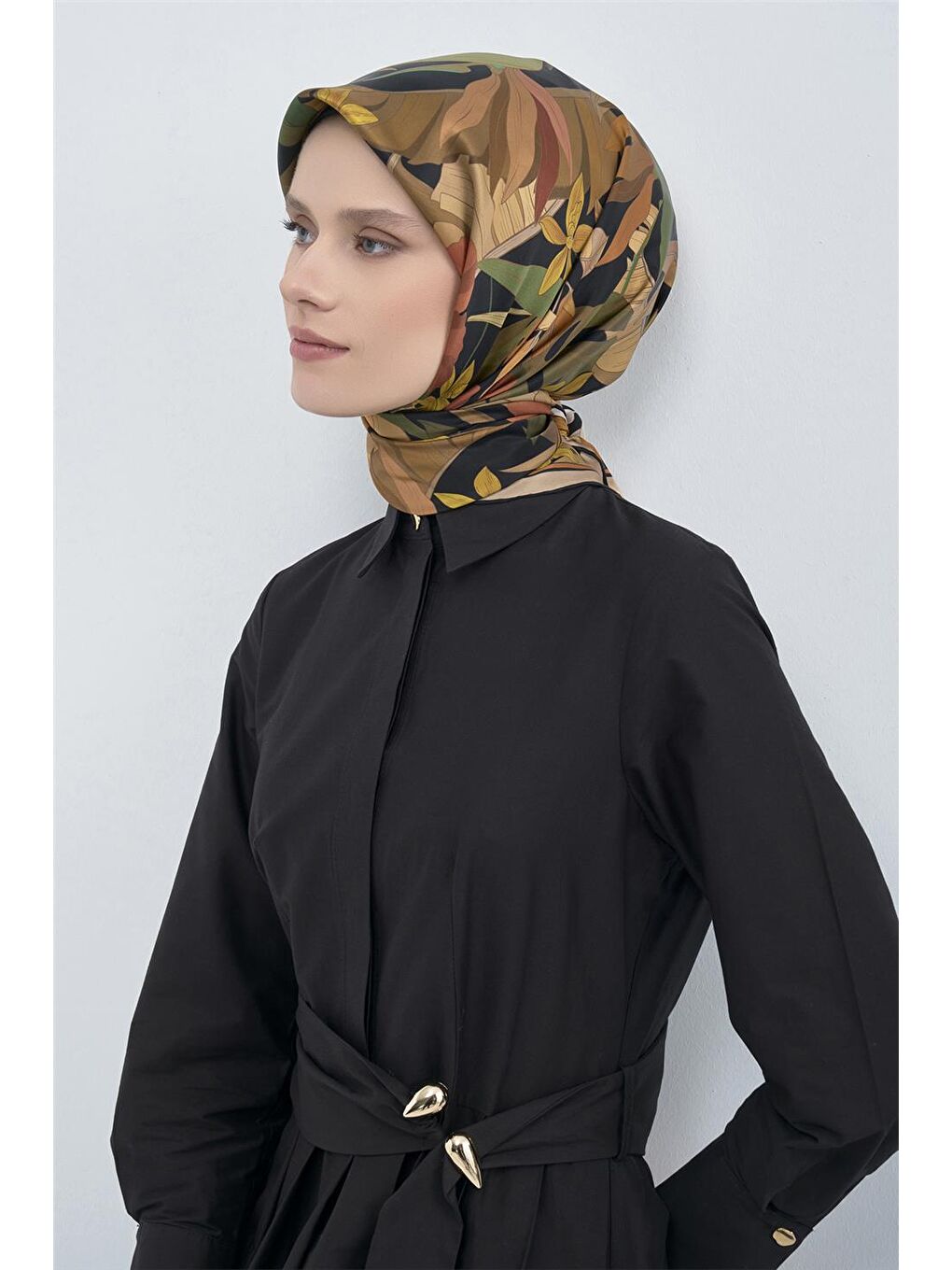 Kahverengi Saf İpek Twill Eşarp 9500D 05-1