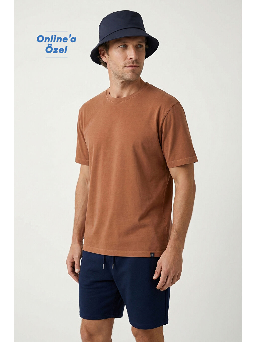 Turuncu Bisiklet Yaka Regular Fit Nefes Alabilen Pamuk Tişört