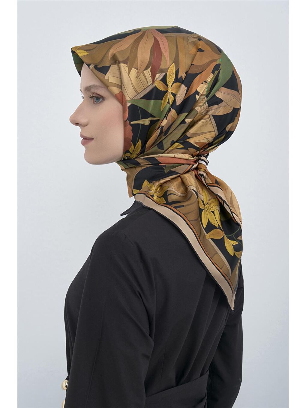 Kahverengi Saf İpek Twill Eşarp 9500D 05-3