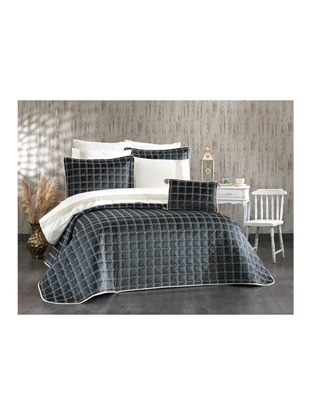 Merry 10 Parça Çeyiz Seti Antrasit-1