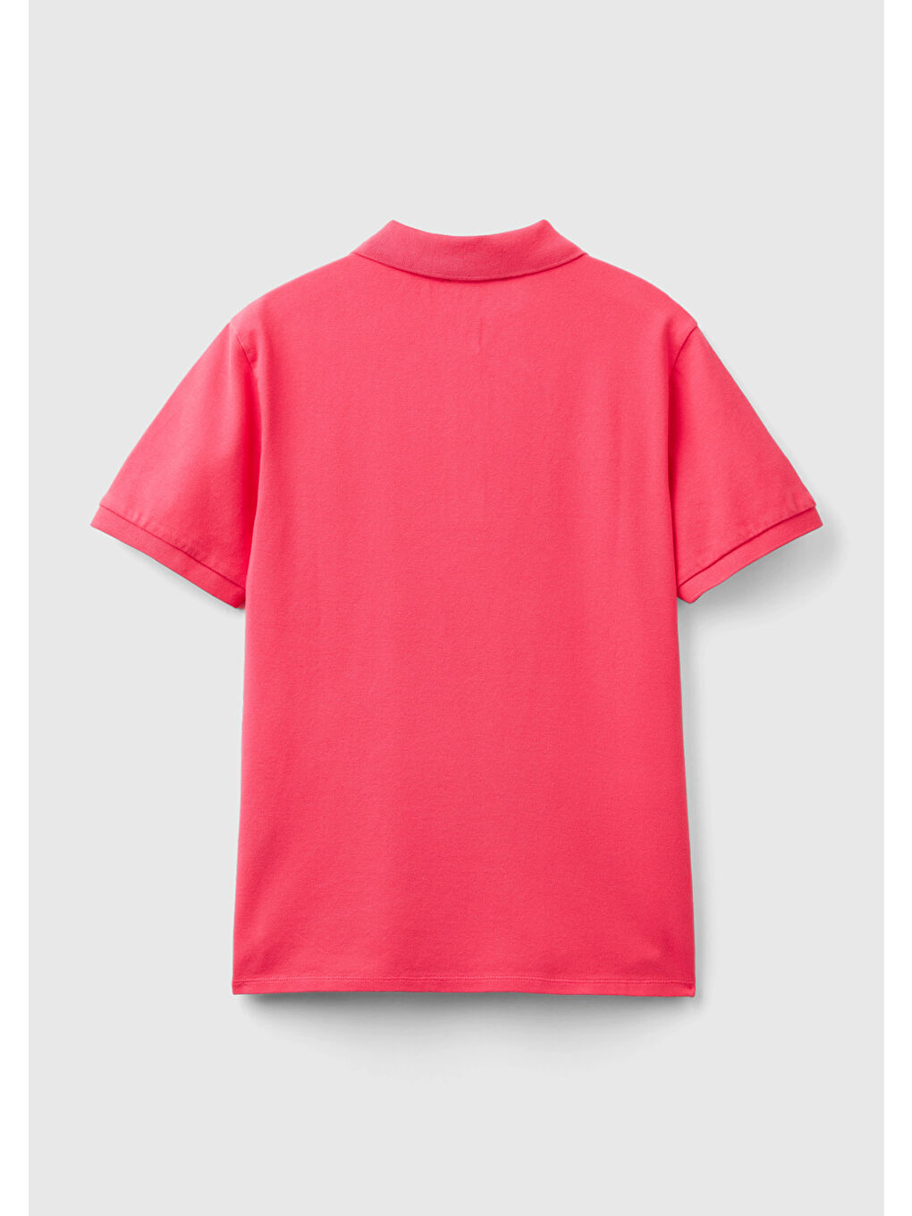 United Colors Of Benetton Kadın Koyu Pembe Streç Pamuklu Sol Altı Logo Baskılı Polo T-Shirt - 3