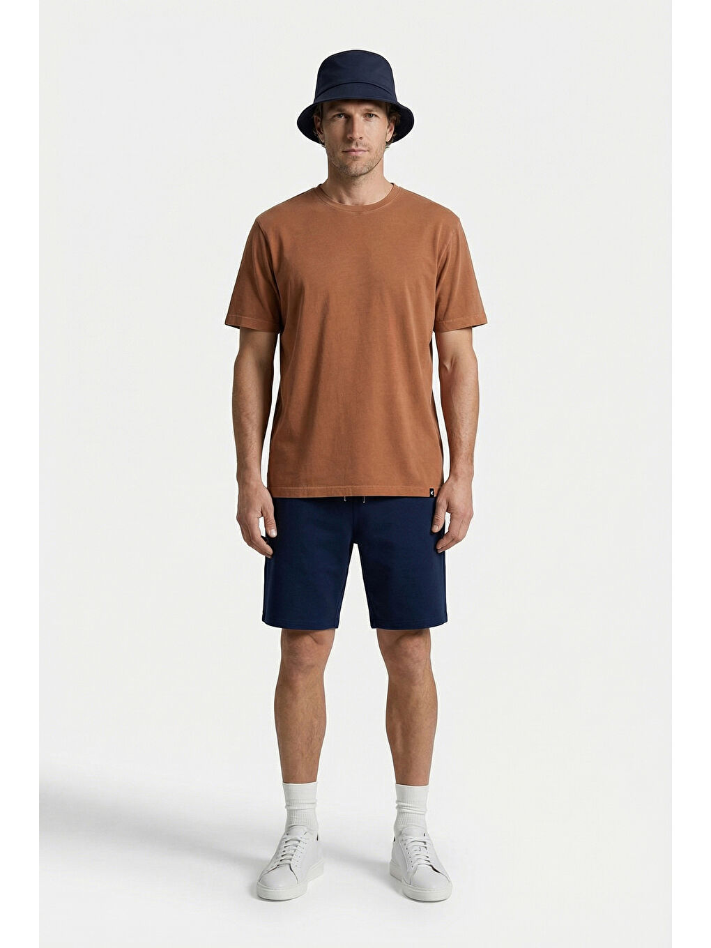 Turuncu Bisiklet Yaka Regular Fit Nefes Alabilen Pamuk Tişört-1