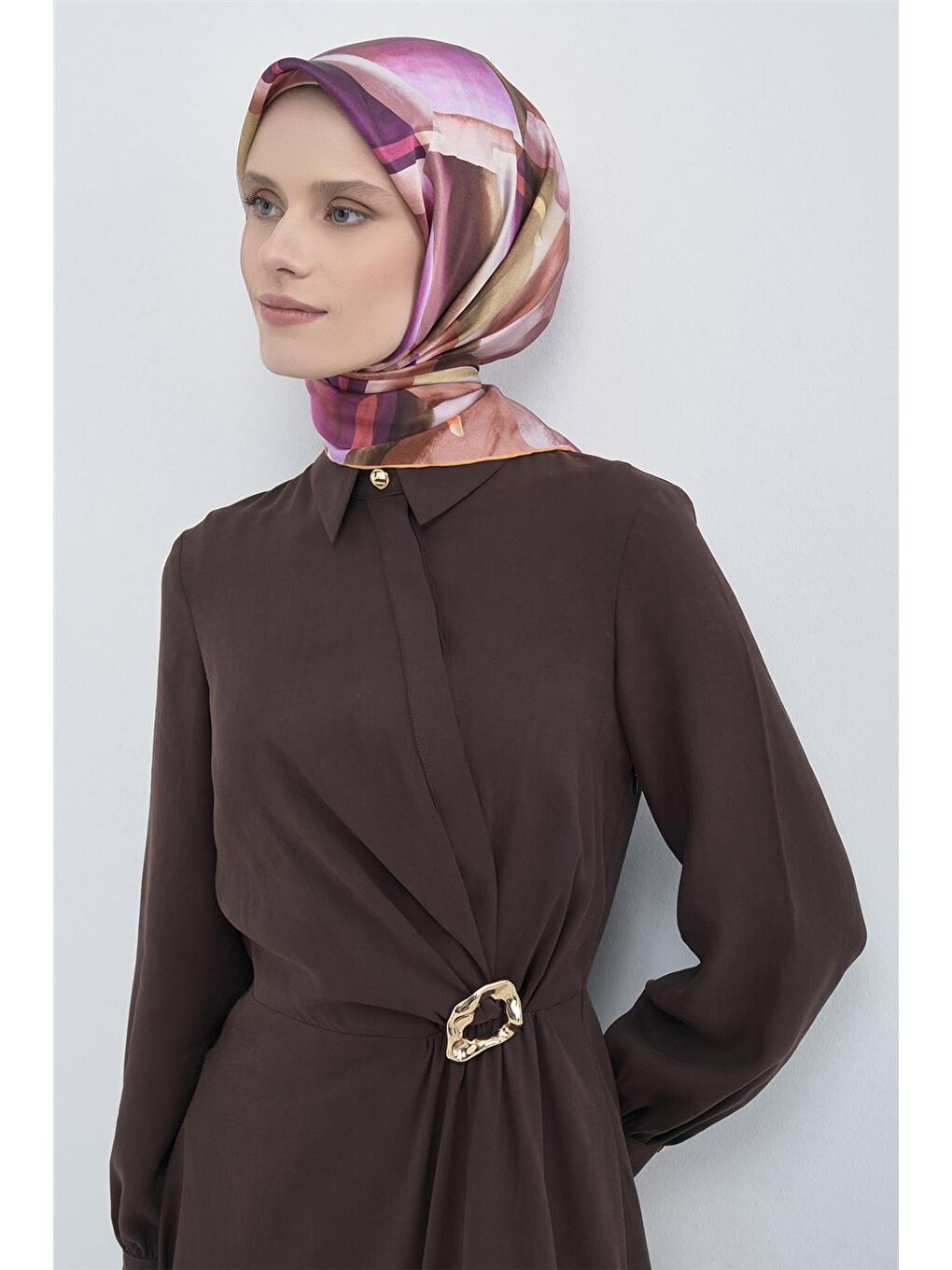 Pembe Saf İpek Twill Eşarp 9510D 33