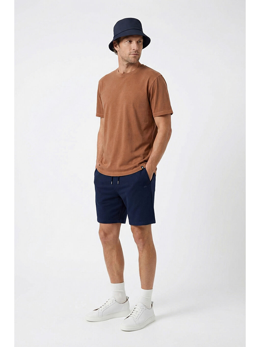 Turuncu Bisiklet Yaka Regular Fit Nefes Alabilen Pamuk Tişört-2