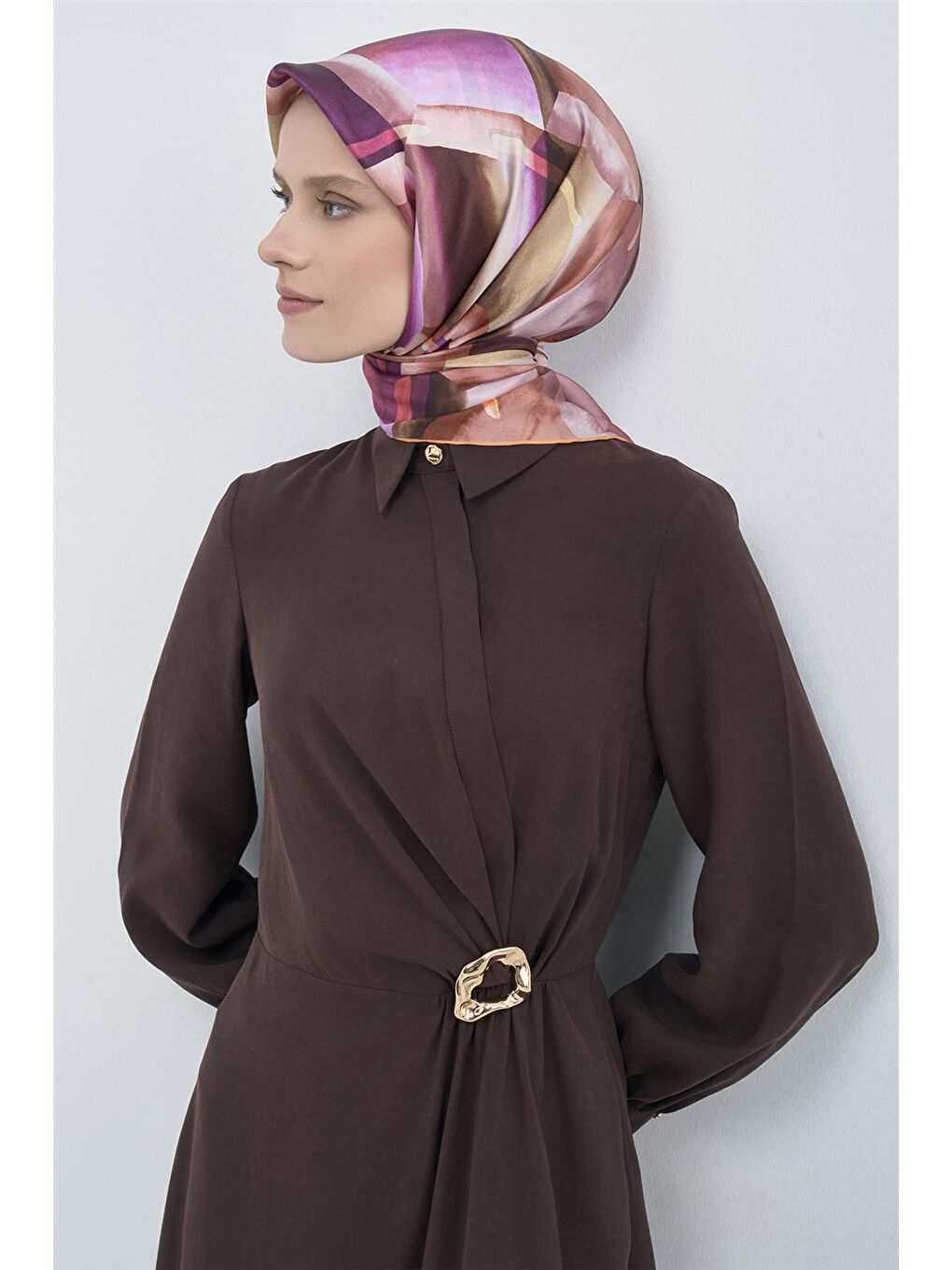 Pembe Saf İpek Twill Eşarp 9510D 33-1