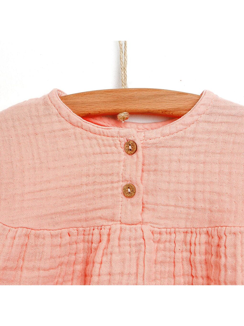 HelloBaby Pembe Basic  Müslin Elbise - 1