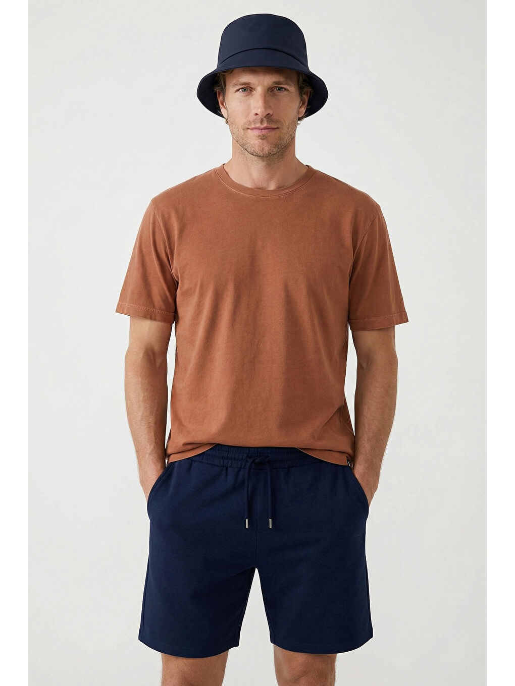 Turuncu Bisiklet Yaka Regular Fit Nefes Alabilen Pamuk Tişört-3