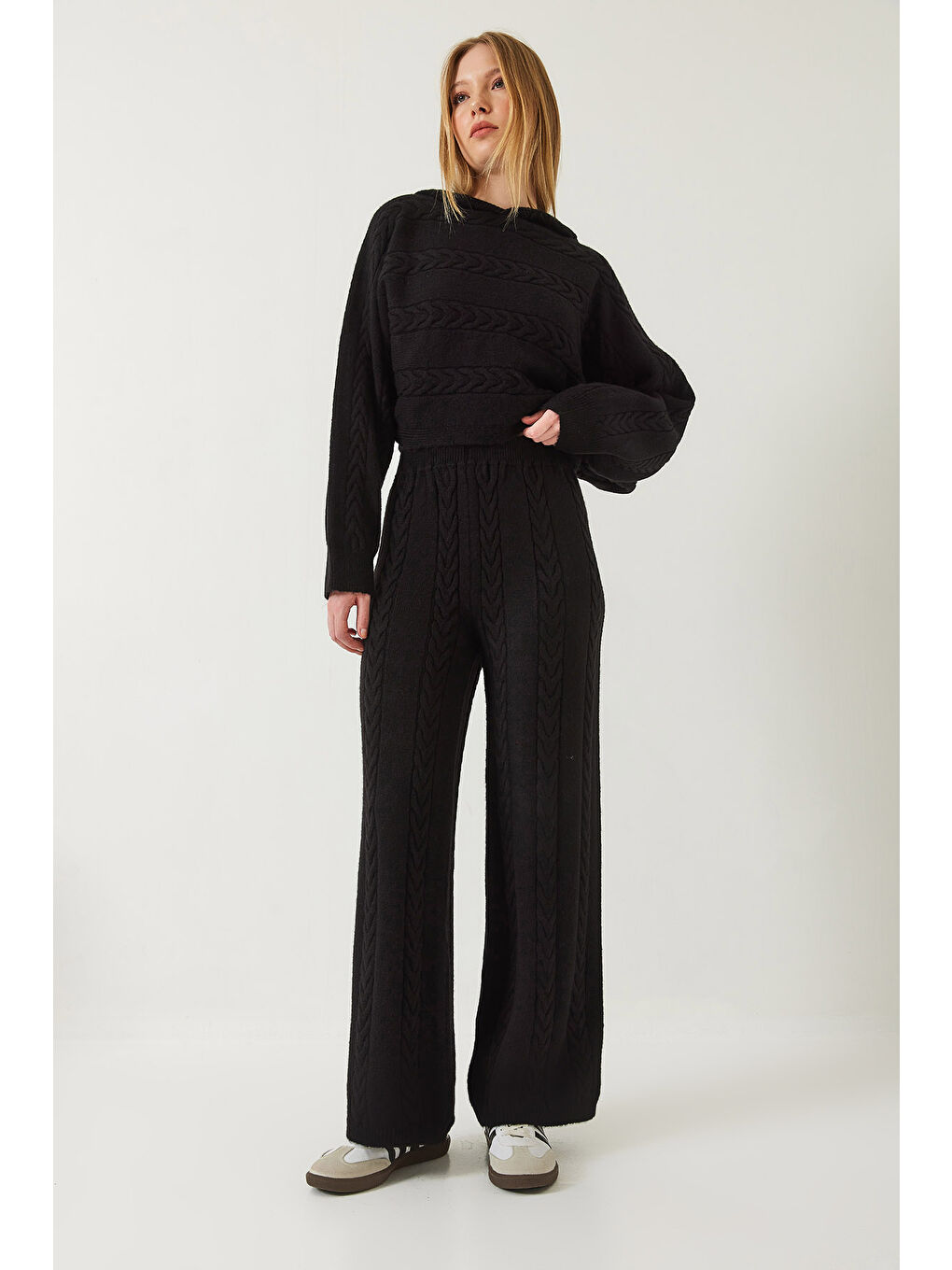 Siyah Kadın Basic Triko Alt Üst Takım-2