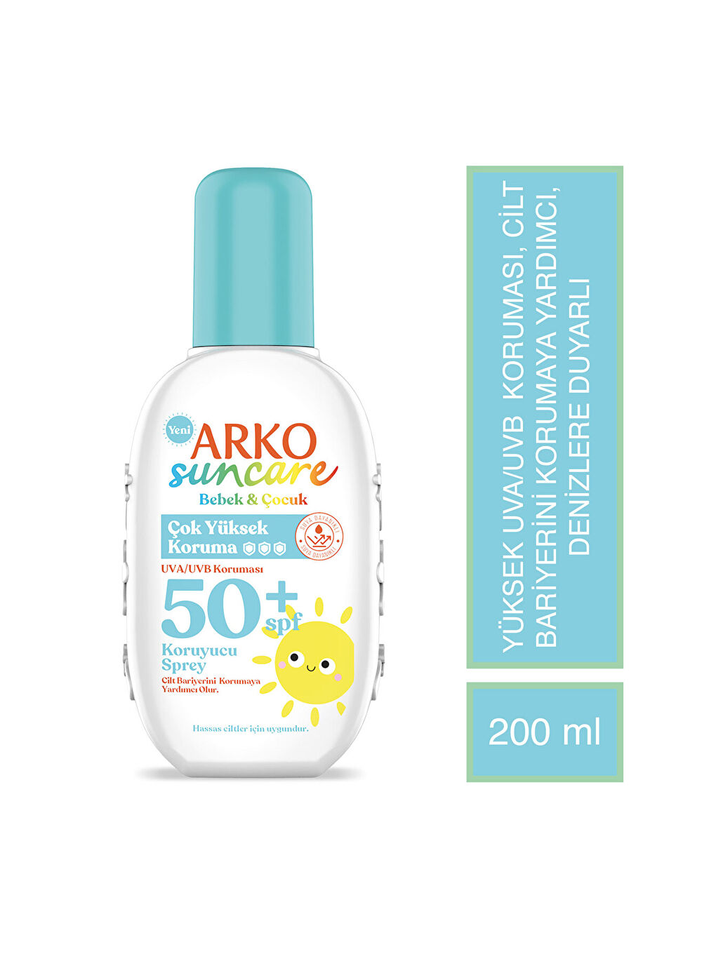 Arko Beyaz Suncare Spf50+ Çok Yüksek Korumalı Bebek & Çocuk Güneş Kremi 200 Ml