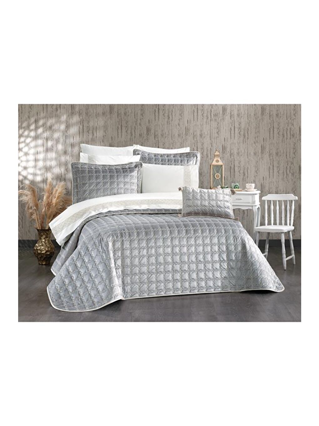 Merry 10 Parça Çeyiz Seti Gri-1