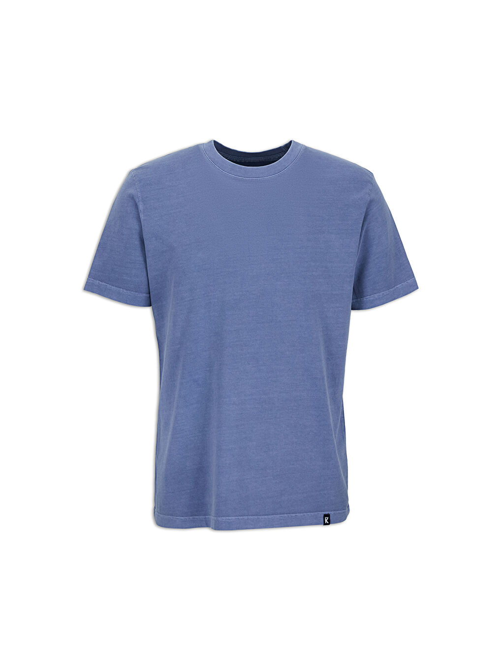 İndigo Bisiklet Yaka Regular Fit Nefes Alabilen Pamuk Tişört-5