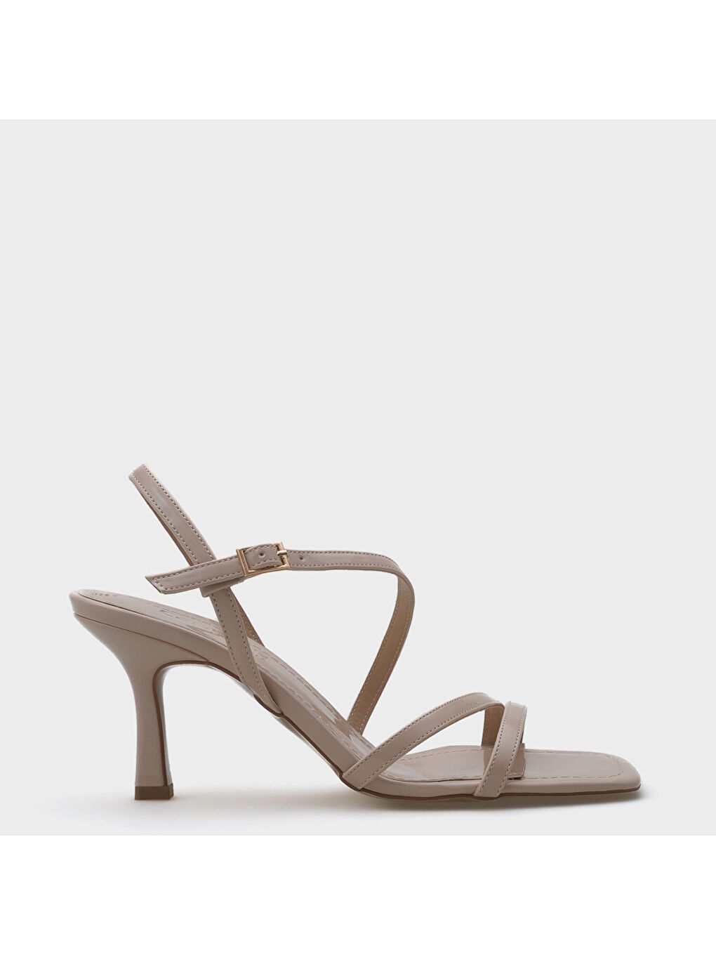 Bej Dacy Bantlı Orta Topuklu Kadın Sandalet