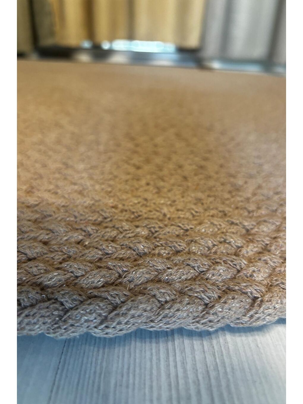 Bej Natural Jüt Halı El Dokuma Hasır Yolluk Bohem Jüt Kilim HMFJUT608 100 x 300 cm-6