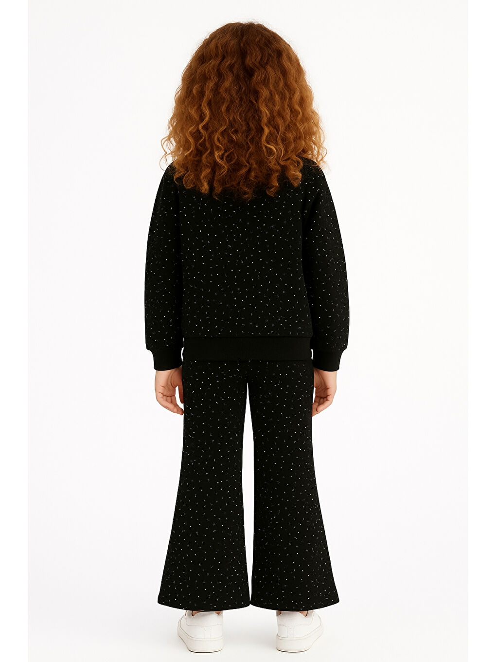 Siyah Kız Çocuk Küçük Taş İşlemeli Alt Üst Takım Ak13595-2