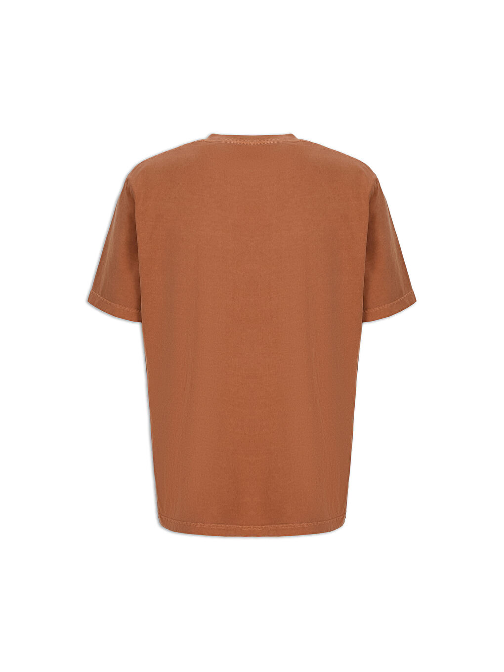 Turuncu Bisiklet Yaka Regular Fit Nefes Alabilen Pamuk Tişört-6