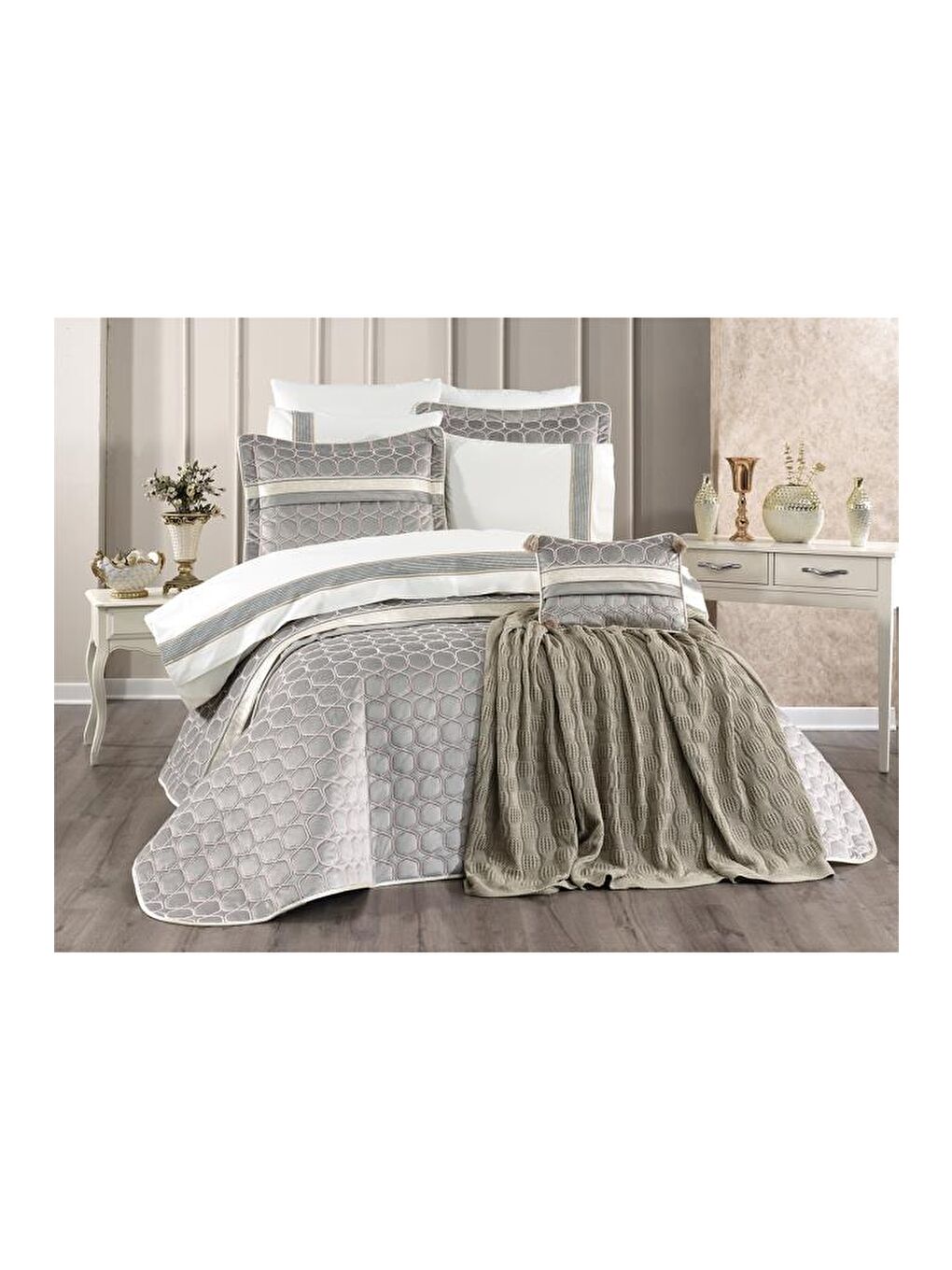 Valeron 11 Parça Çeyiz Seti Gri-1