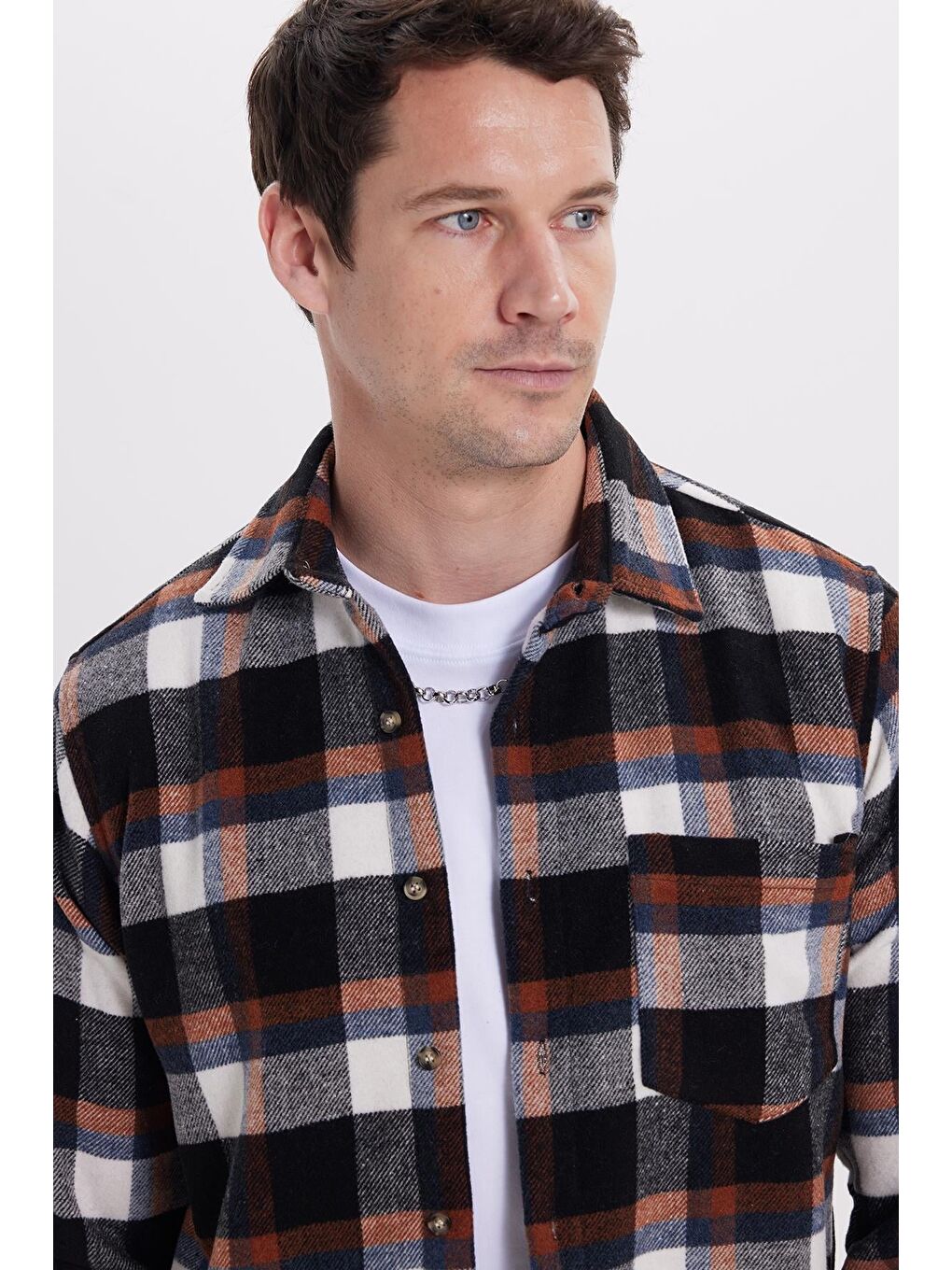 Karışık Erkek Regular Fit Rahat Kesim Kışlık Kareli Oduncu Gömlek-1