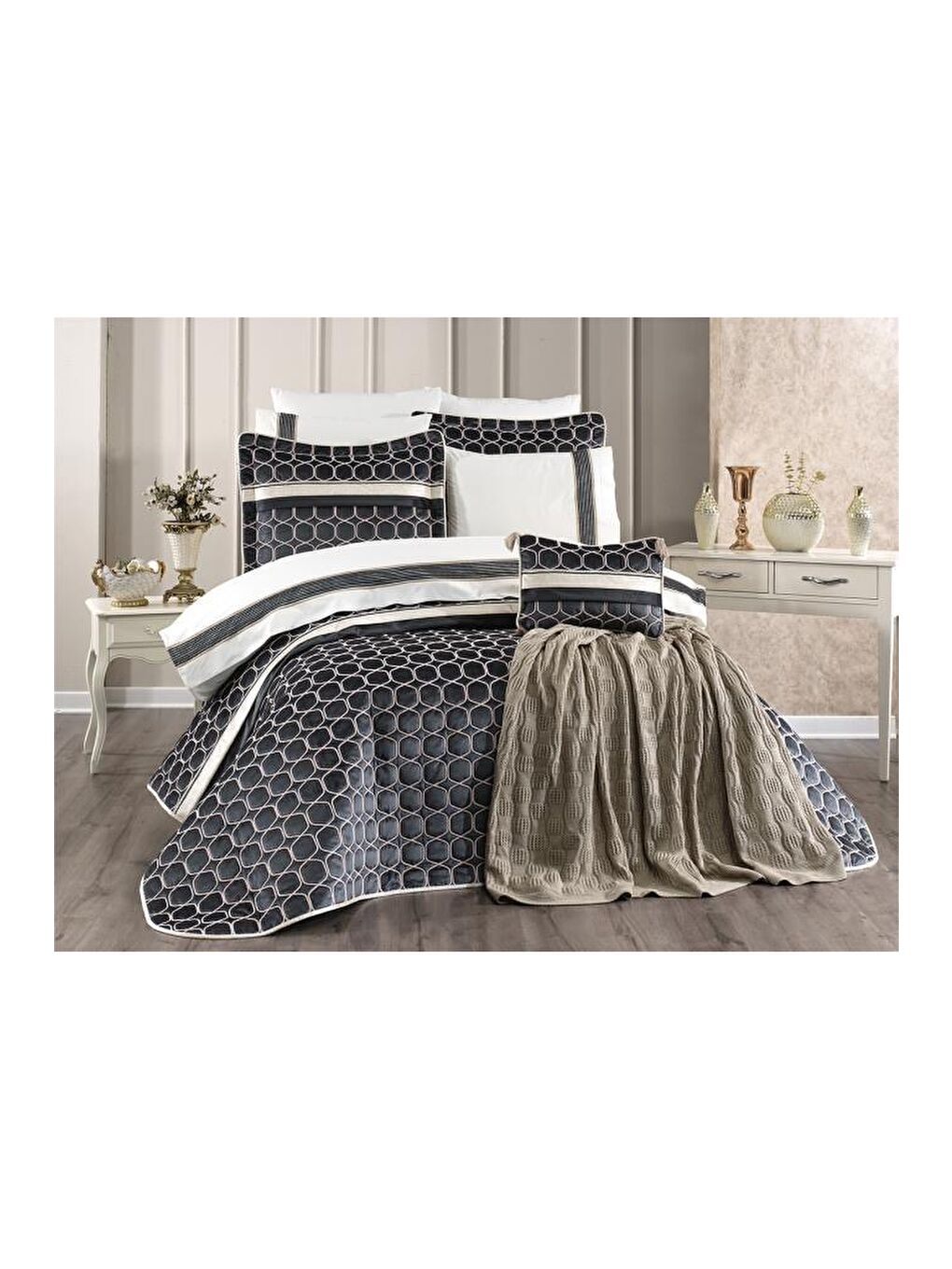 Valeron 11 Parça Çeyiz Seti Antrasit-1