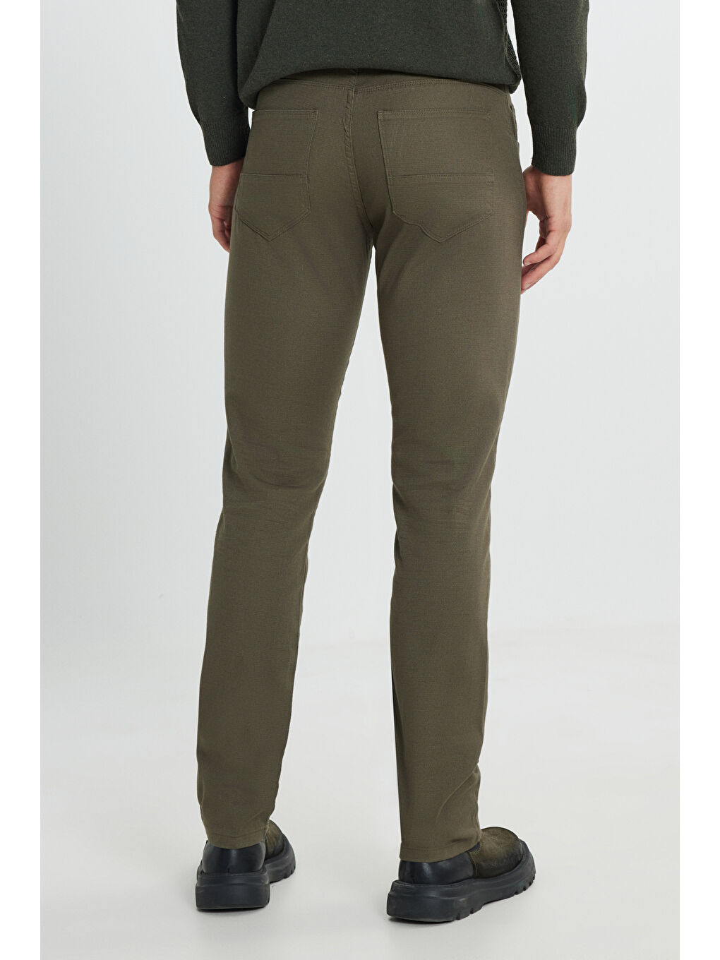 Erkek Haki Comfort Fit Rahat Kesim Pamuklu Armürlü 5 Cep Greensboro Pantolon-4