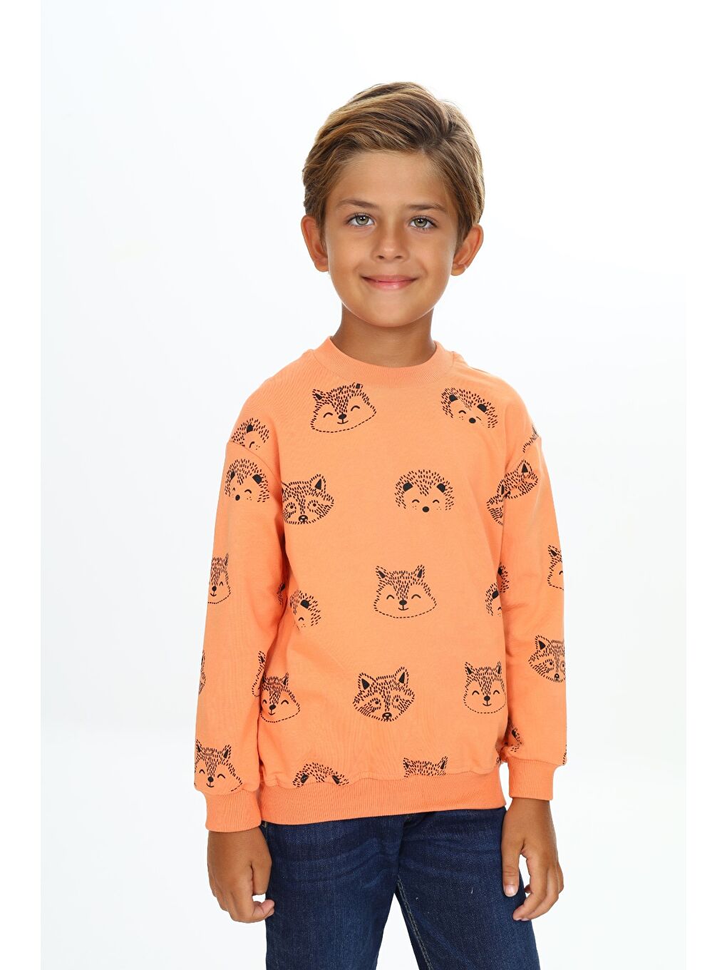 Pembe Erkek Çocuk Relax Fit Kapüşonlu Cepli Hafif Düşük Omuz Nakışlı Sweatshirt