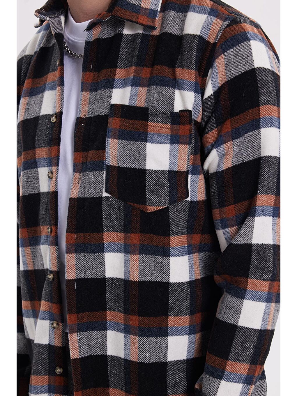 Karışık Erkek Regular Fit Rahat Kesim Kışlık Kareli Oduncu Gömlek-2