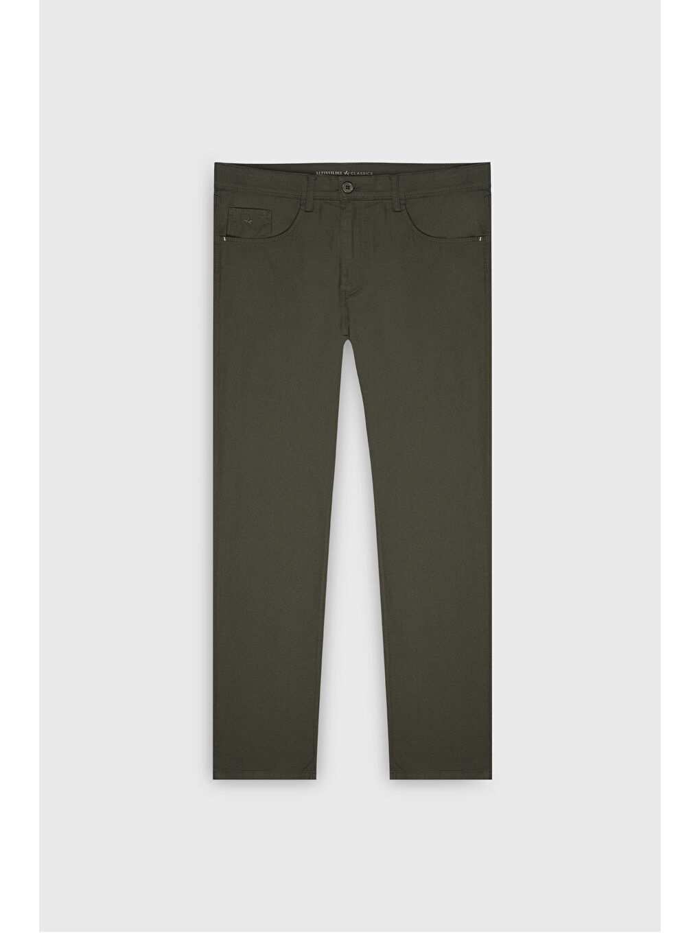 Erkek Haki Comfort Fit Rahat Kesim Pamuklu Armürlü 5 Cep Greensboro Pantolon-5
