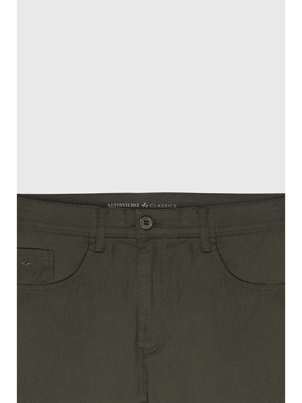Erkek Haki Comfort Fit Rahat Kesim Pamuklu Armürlü 5 Cep Greensboro Pantolon-6
