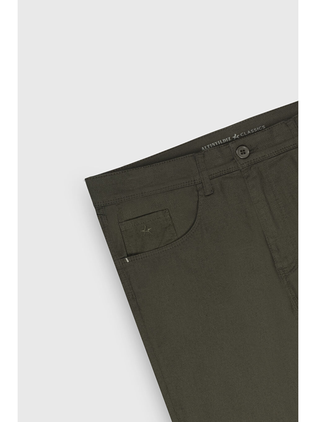 Erkek Haki Comfort Fit Rahat Kesim Pamuklu Armürlü 5 Cep Greensboro Pantolon-7