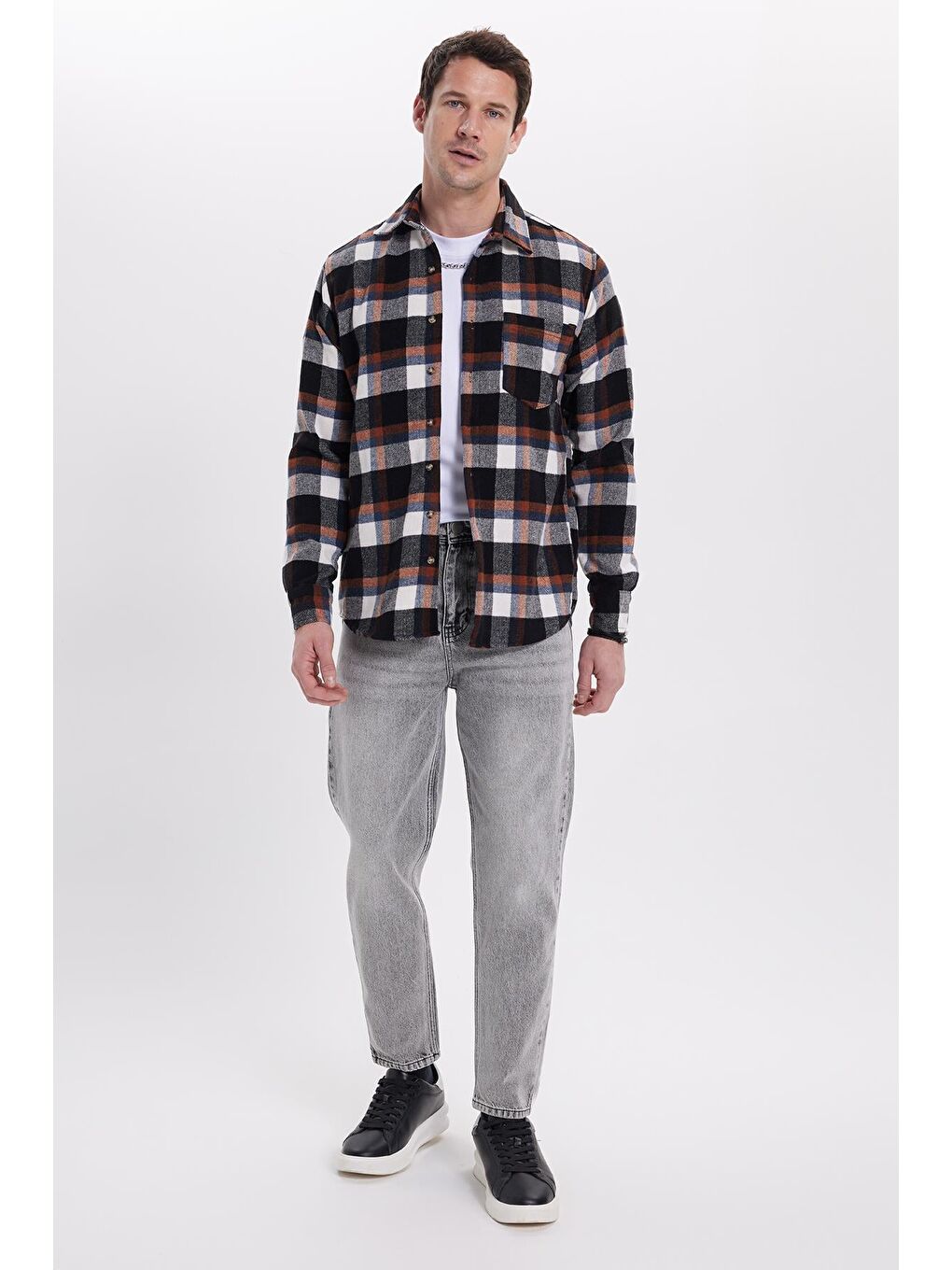 Karışık Erkek Regular Fit Rahat Kesim Kışlık Kareli Oduncu Gömlek-3