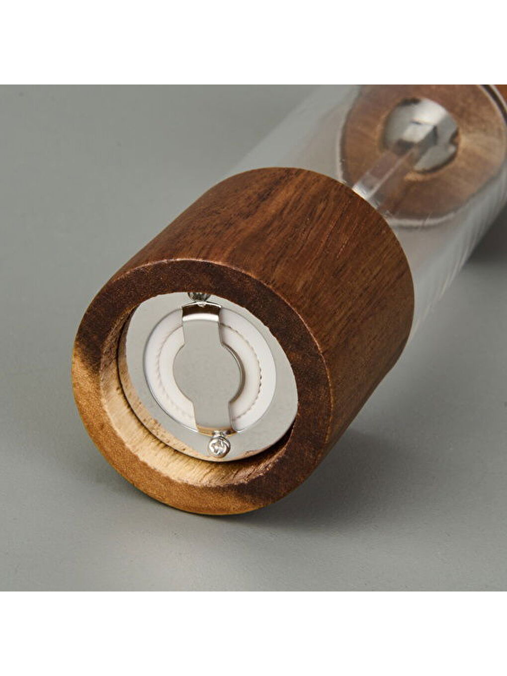 Akasya Büyük Boy Baharat Öğütücü - Açık Kahverengi / Şeffaf - 15 cm-3