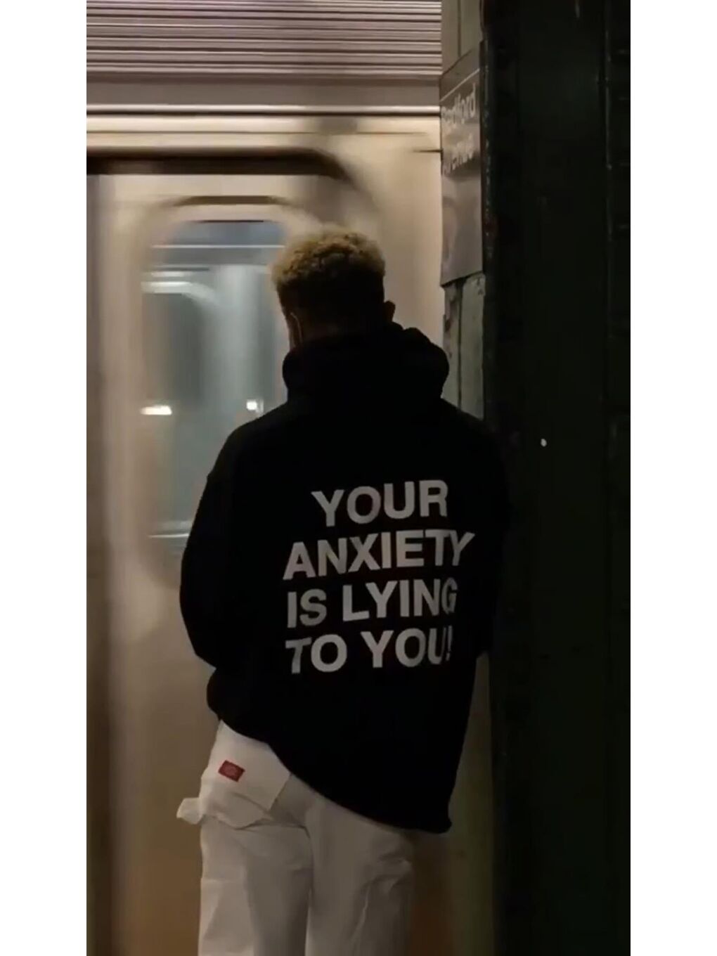 Touz Moda Siyah Your Anxiety Is Lying To You Oversize Unisex Hoodie