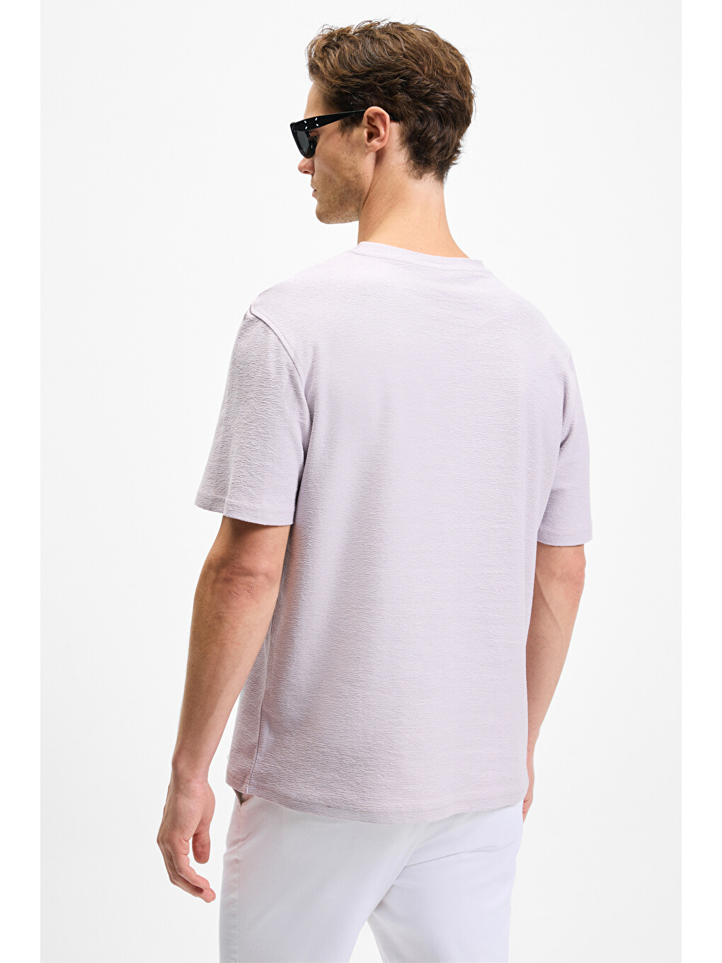 Noır Erkek%100 Organik Pamuk Bisiklet Yaka Kısa Kol Regular Lila T-shirt-4