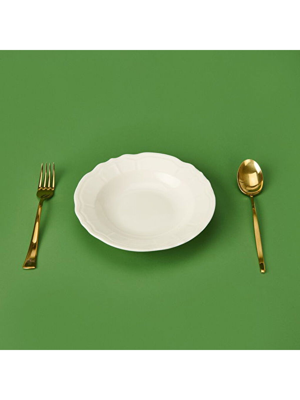 Ekru Tiffany Yemek Tabağı - Krem - 21 cm