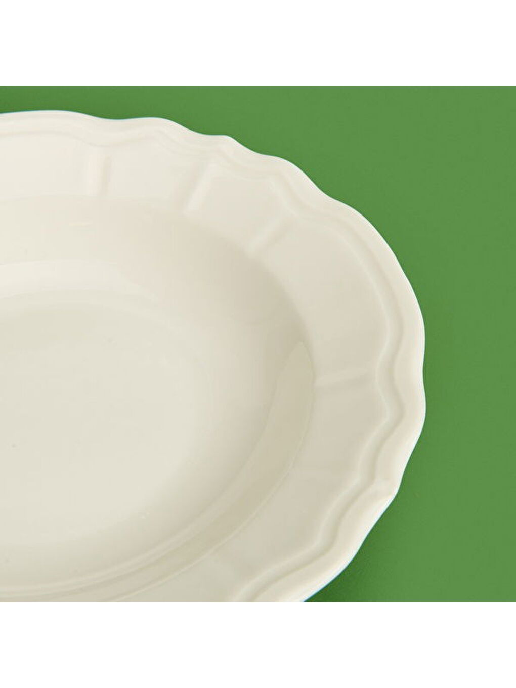 Ekru Tiffany Yemek Tabağı - Krem - 21 cm-3