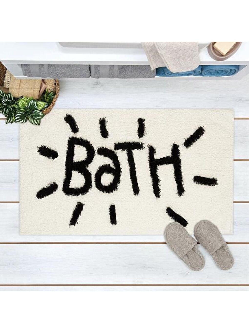 Ekru Soft Bathroom Banyo Paspası - Krem - 60x100 cm