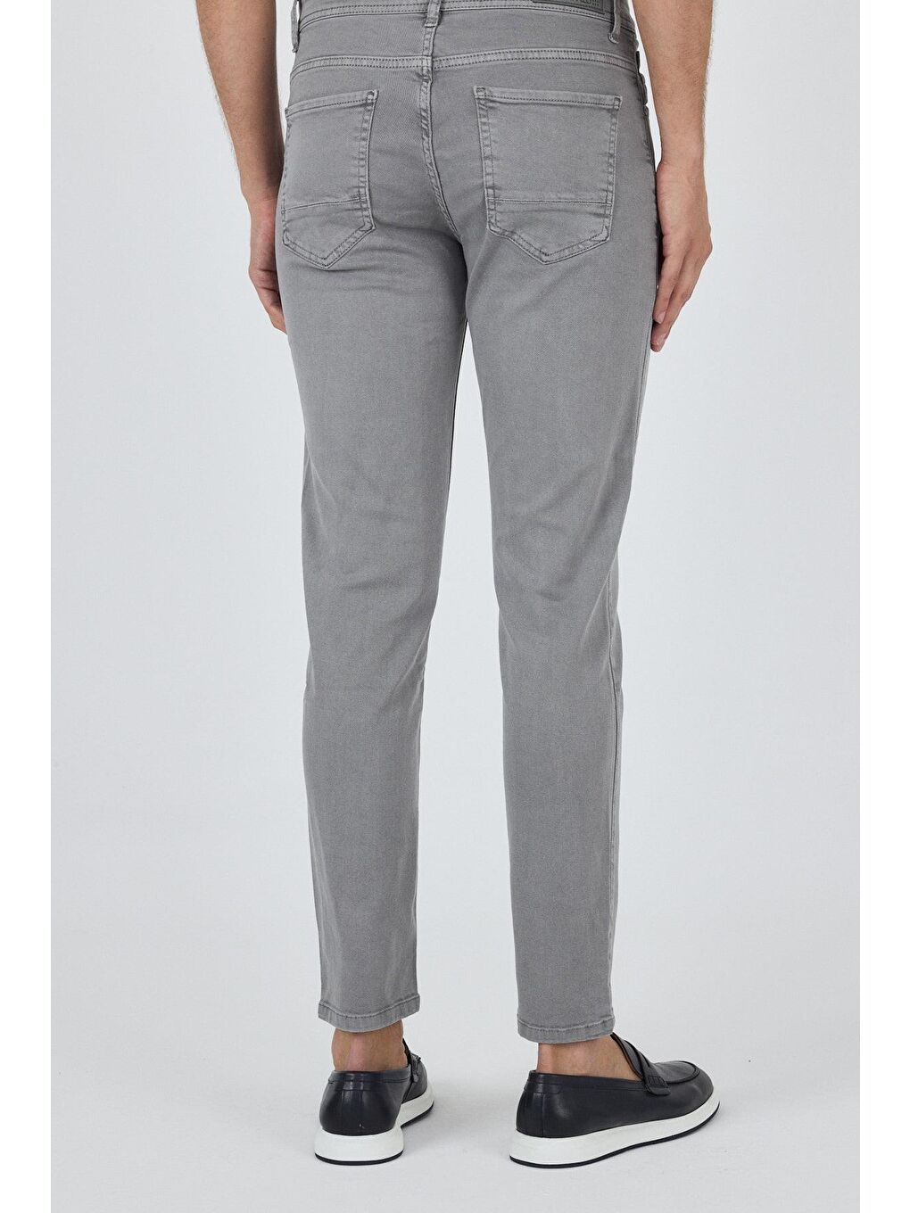 Gri Pamuklu 5 Cep Casual Slim Fit 5 Cep Pantolon 1003250318-3