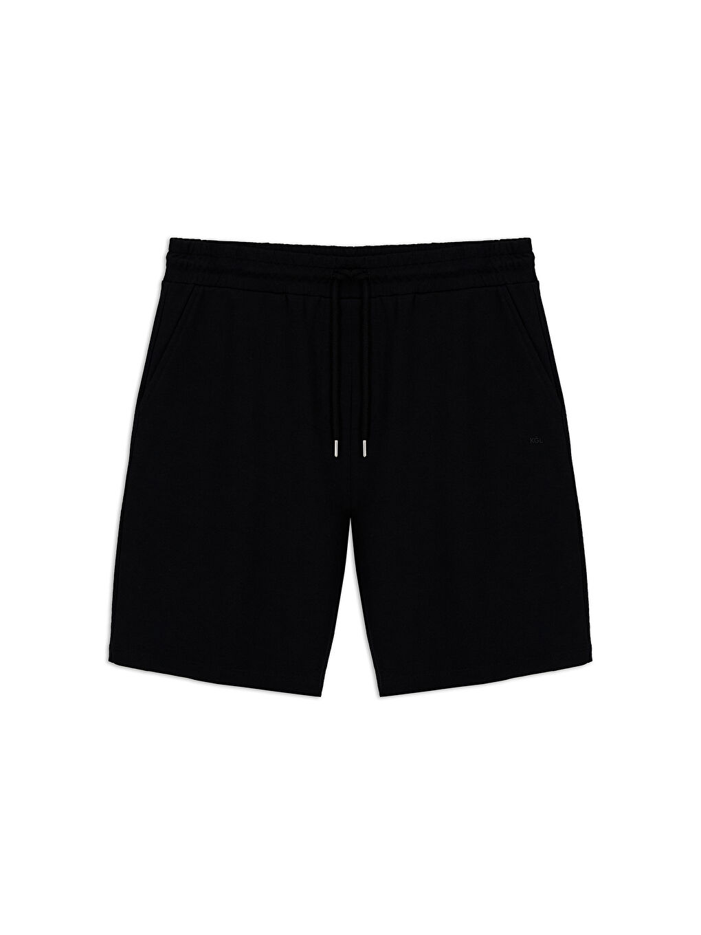 Siyah Beli Lastikli İpli Cepli Penye Kumaş Pamuklu Spor Sweat Şort-4