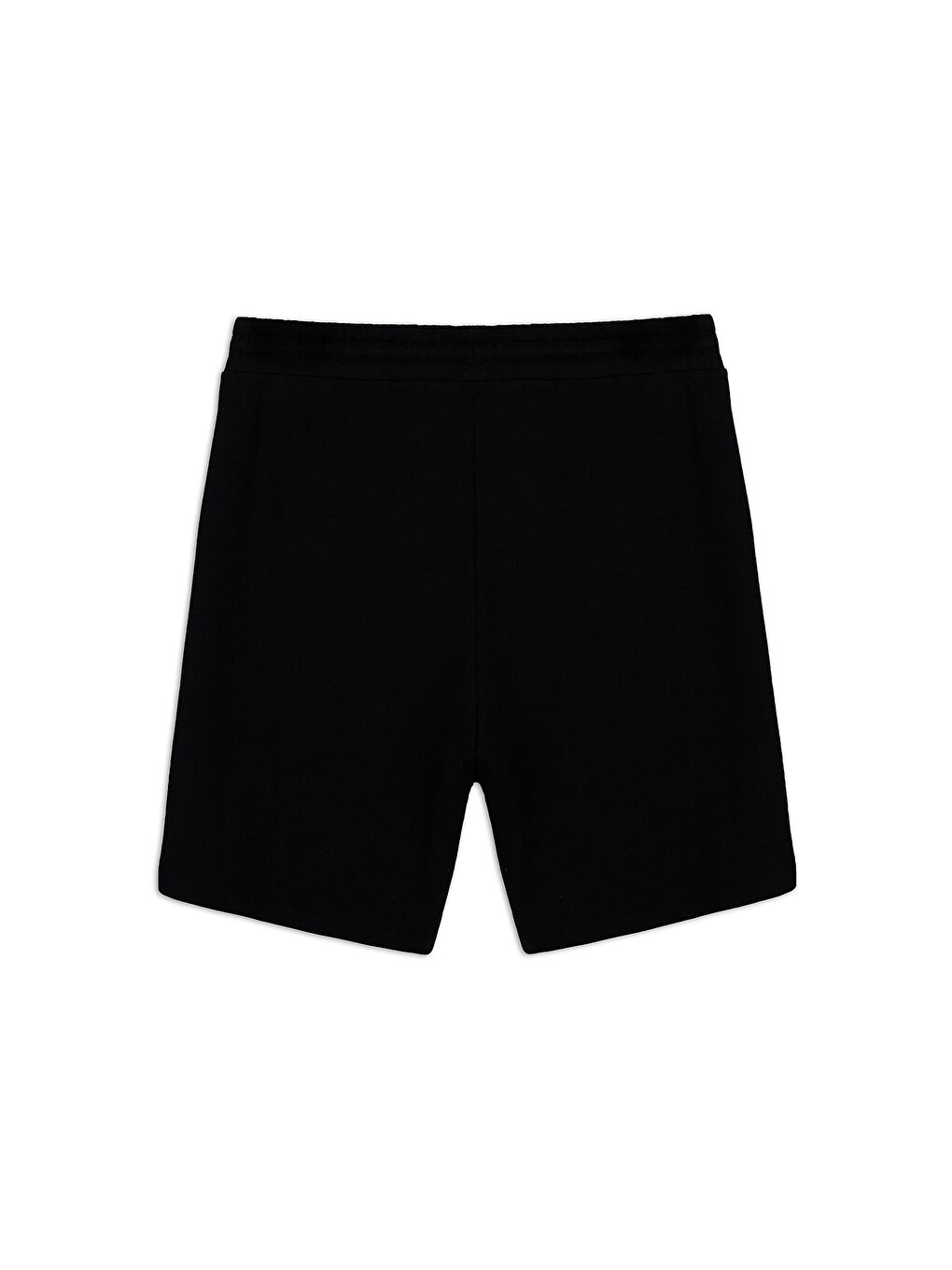 Siyah Beli Lastikli İpli Cepli Penye Kumaş Pamuklu Spor Sweat Şort-5