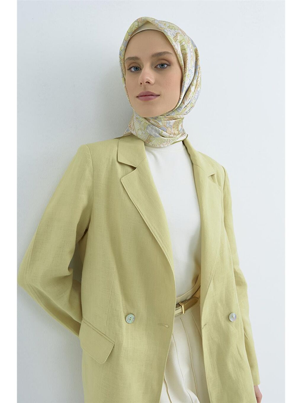 Yeşil Saf İpek Sura Eşarp 9508D 53-2