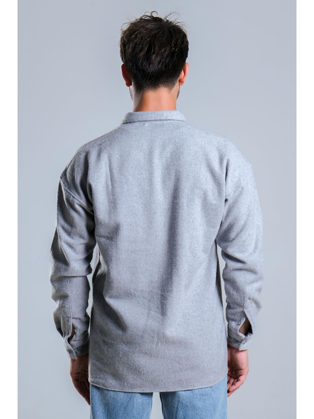 Gri Tek Cepli Kaşe Oduncu Gömlek MAR 4155-6