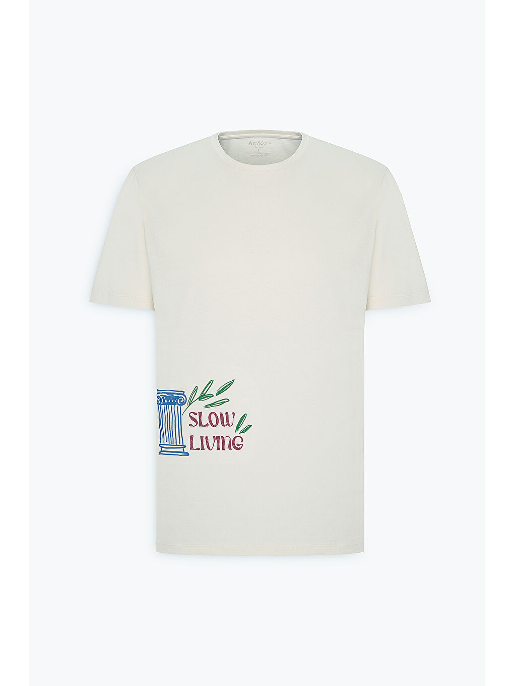 Erkek Sarı Standart Fit Normal Kesim %100 Pamuk Baskılı Bisiklet Yaka Tişört-6