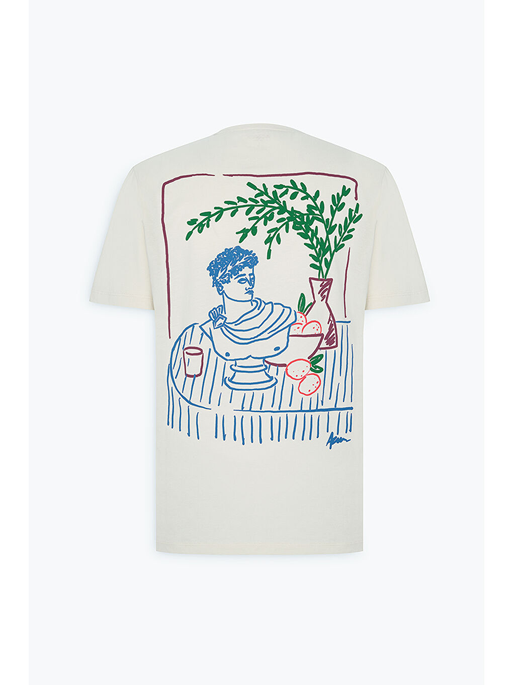 Erkek Sarı Standart Fit Normal Kesim %100 Pamuk Baskılı Bisiklet Yaka Tişört-7