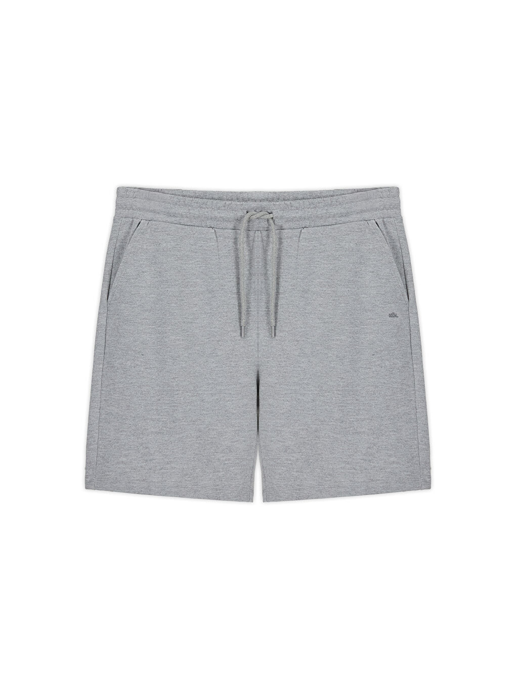 Gri Beli Lastikli İpli Cepli Penye Kumaş Pamuklu Spor Sweat Şort-4