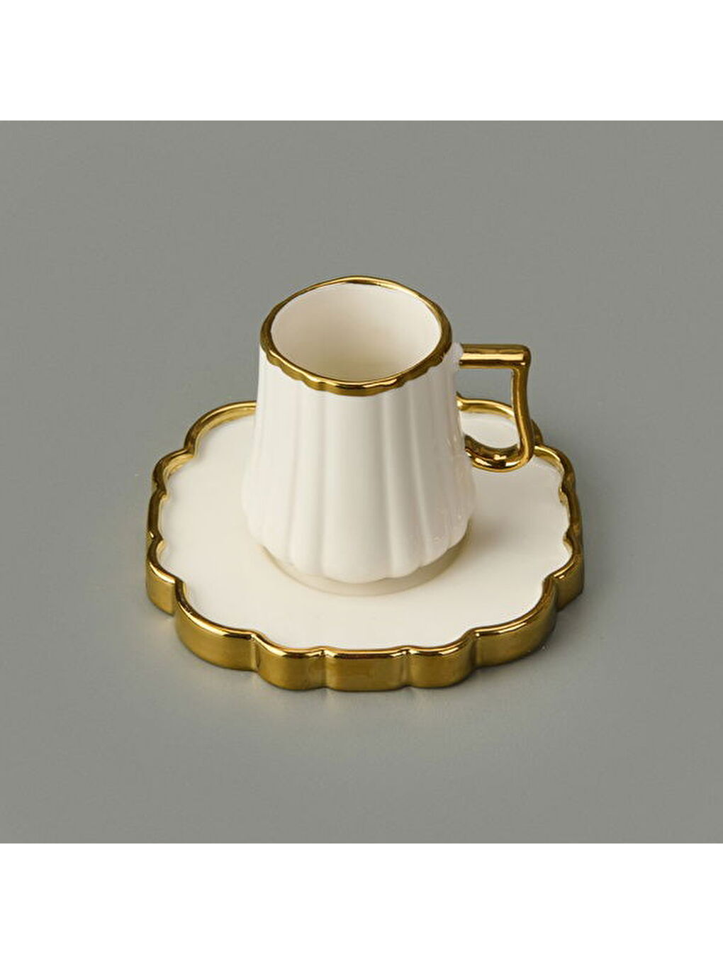 İsla 6'lı Kahve Fincanı - Beyaz / Sarı-1