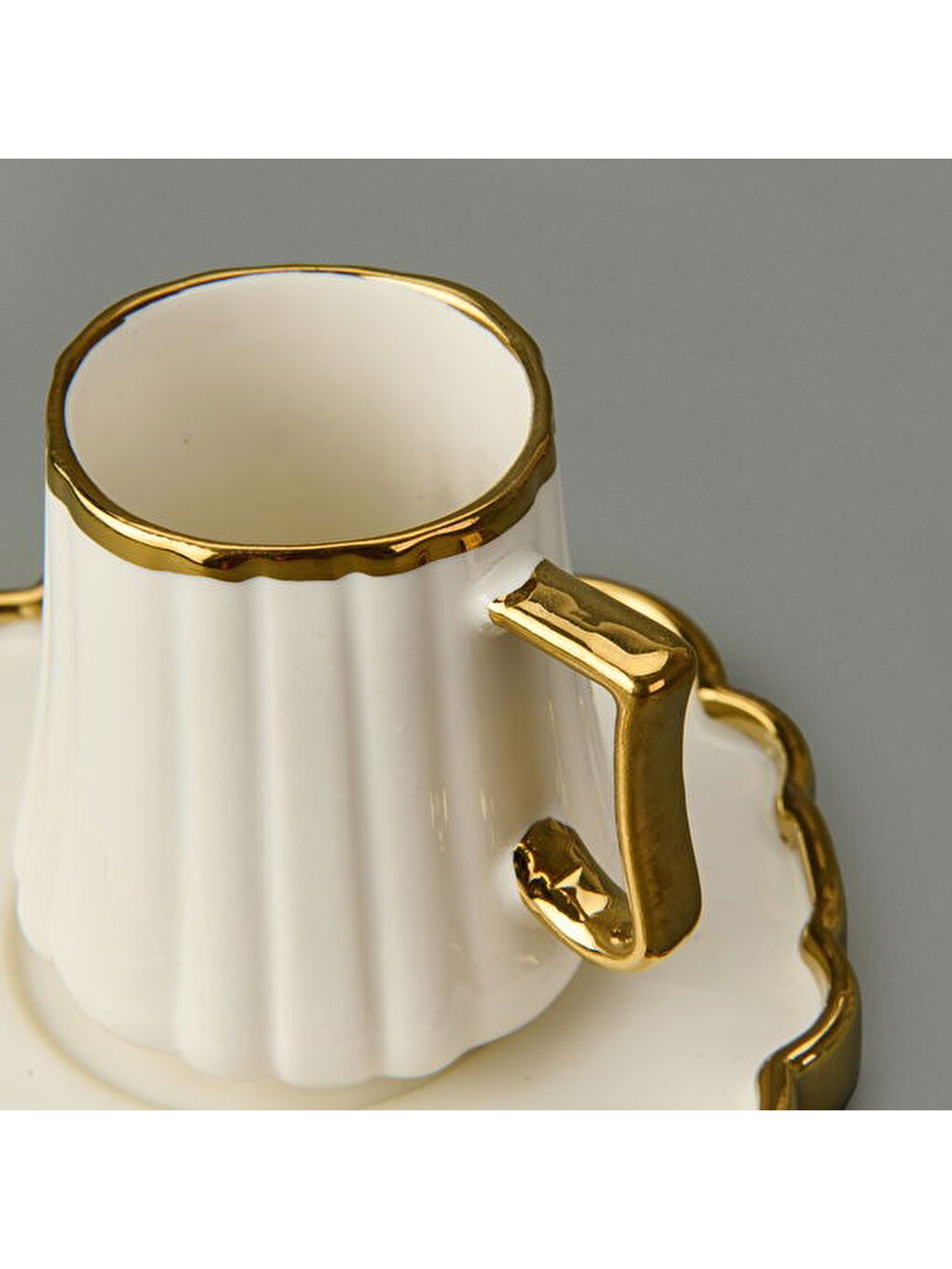 İsla 6'lı Kahve Fincanı - Beyaz / Sarı-2