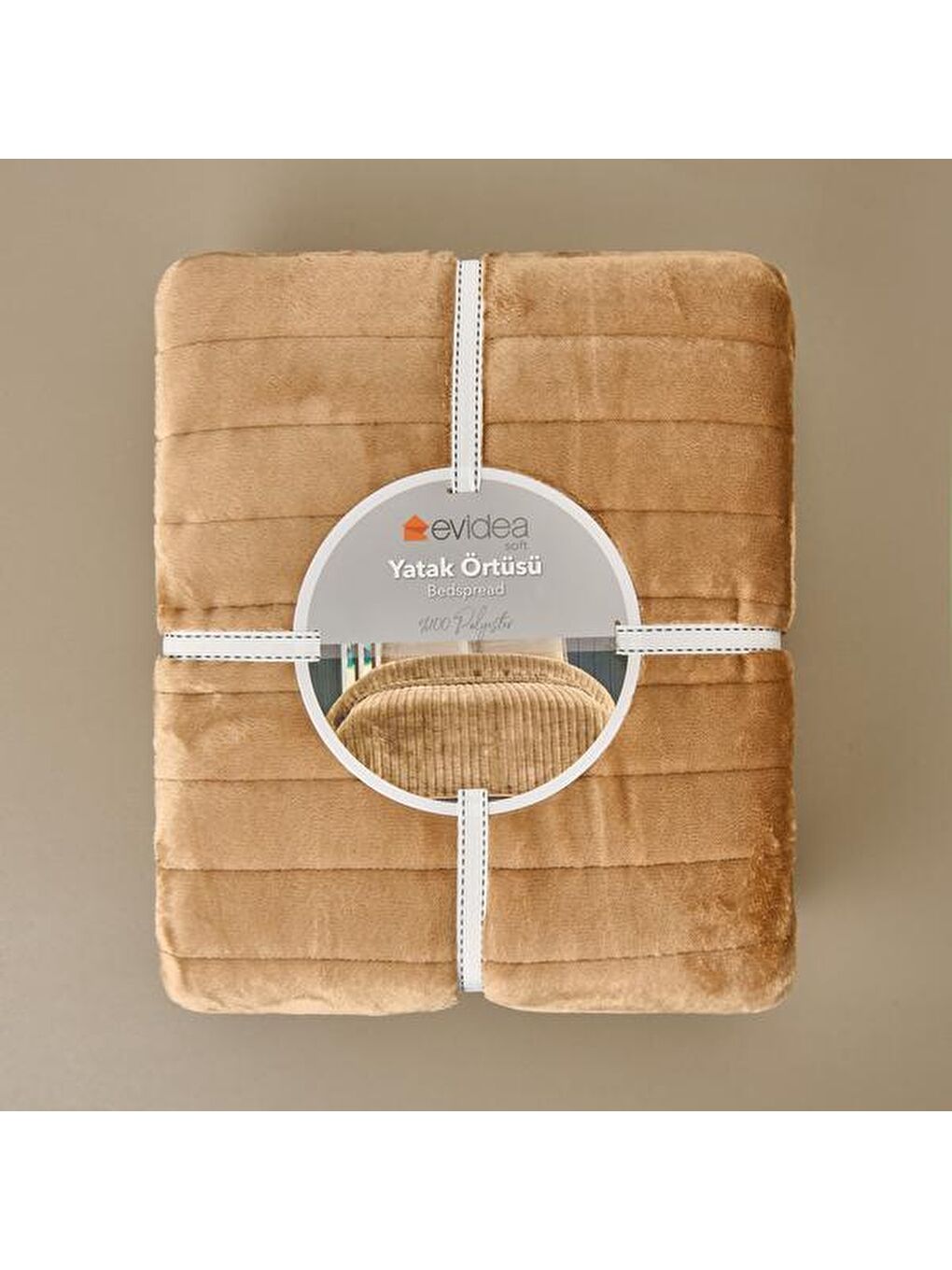 Soft Magro Çift Kişilik Yatak Örtüsü - Bej - 200x230 cm-1