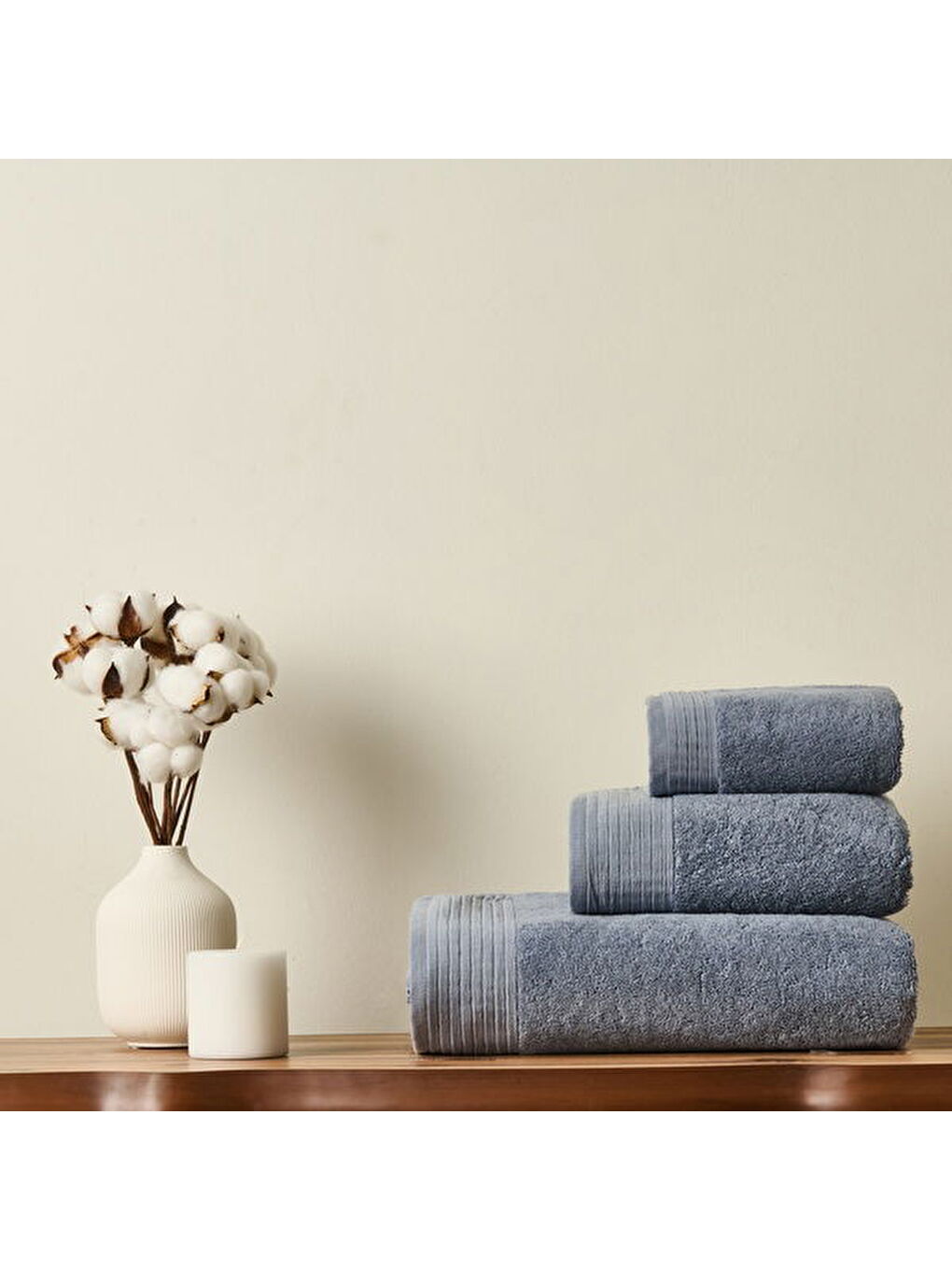 Soft Premium Yüz Havlusu - Mavi - 50x90 cm-4