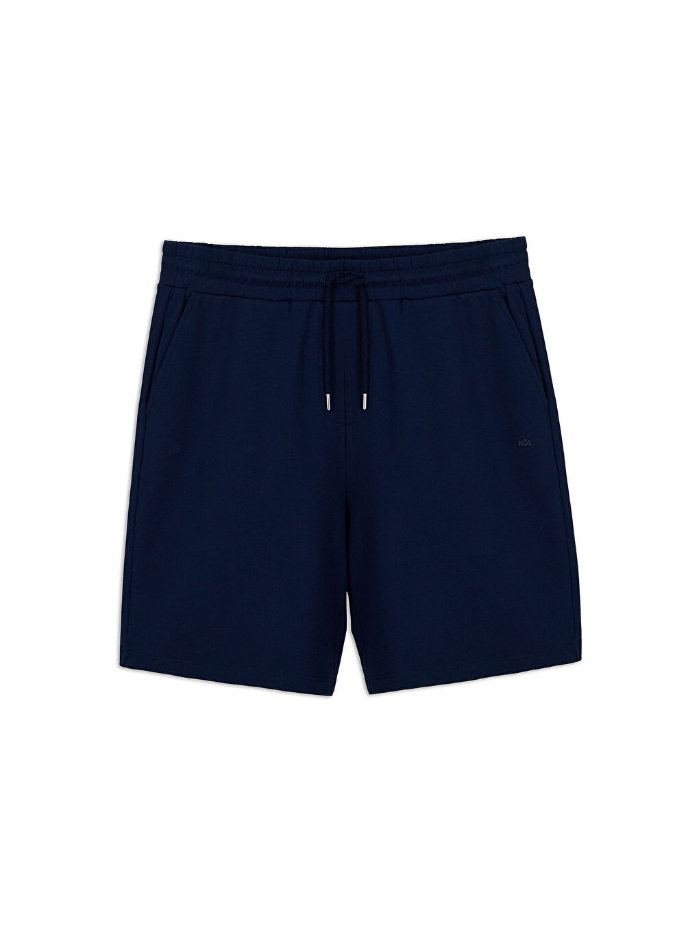 Lacivert Beli Lastikli İpli Cepli Penye Kumaş Pamuklu Spor Sweat Şort-3